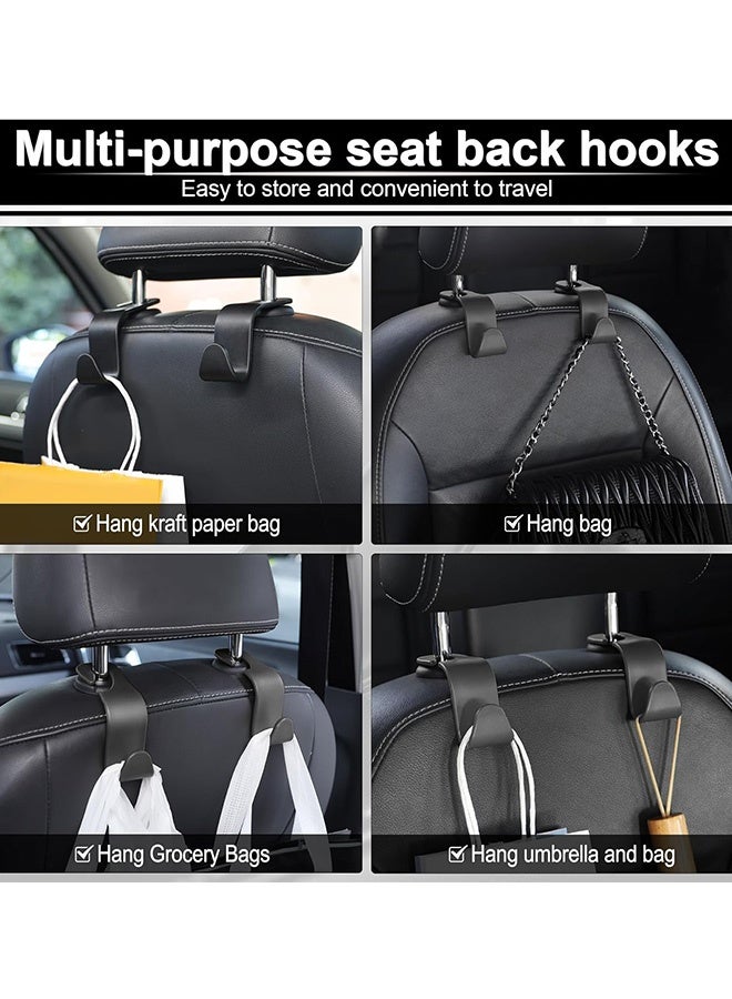 6 قطع من خطافات مسند الرأس للسيارة باللون الأسود خطافات لتنظيم المقعد الخلفي منظم التخزين إكسسوارات داخلية شماعات حقائب شديدة التحمل للمحافظ والحقائب وأكياس البقالة والألعاب مناسبة لجميع أنواع السيارات والشاحنات وسيارات الدفع الرباعي والشاحنات الصغيرة - Image 5